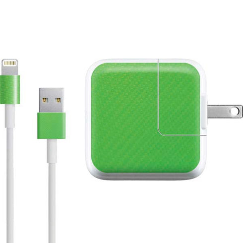 Green Carbon Fiber Specialty Material iPad Charger (10W USB) Skin
