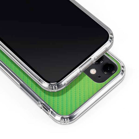 Green Carbon Fiber Specialty Texture Material iPhone 11 Clear Case