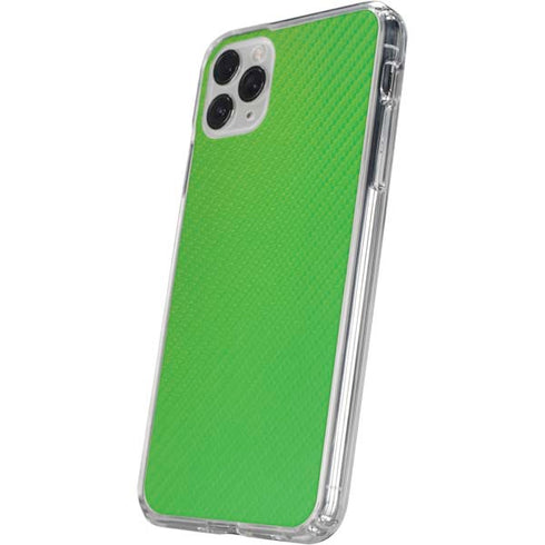 Green Carbon Fiber Specialty Texture Material iPhone 11 Pro Clear Case