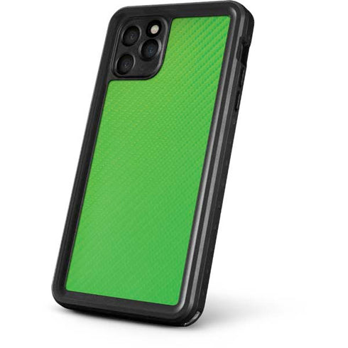 Green Carbon Fiber Specialty Material iPhone 11 Pro Max Waterproof Case