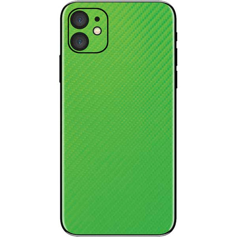 Green Carbon Fiber Specialty Material iPhone 11 Skin