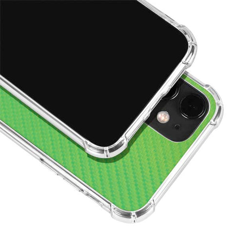Green Carbon Fiber Specialty Material iPhone 12 Clear Case