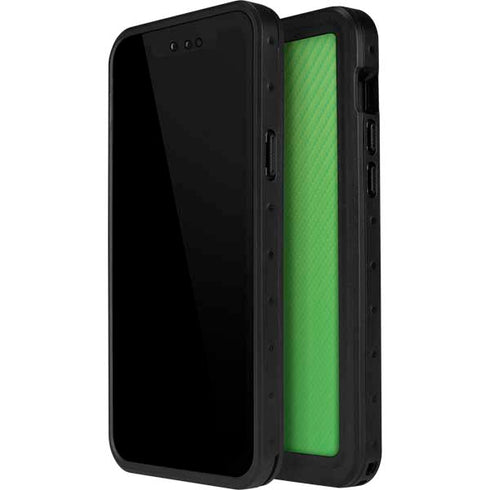 Green Carbon Fiber Specialty Material iPhone 12 Pro Waterproof Case