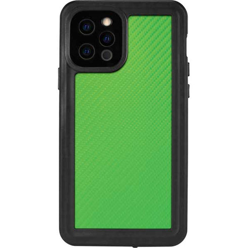Green Carbon Fiber Specialty Material iPhone 12 Pro Waterproof Case