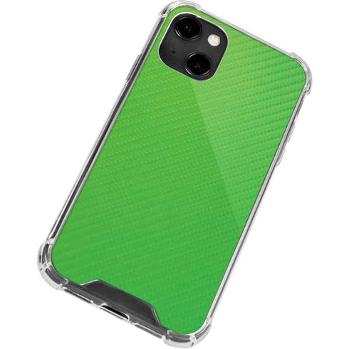 Green Carbon Fiber Specialty Material iPhone 13 Clear Case