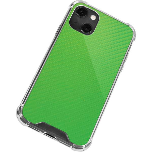 Green Carbon Fiber Specialty Material iPhone 13 Mini Clear Case