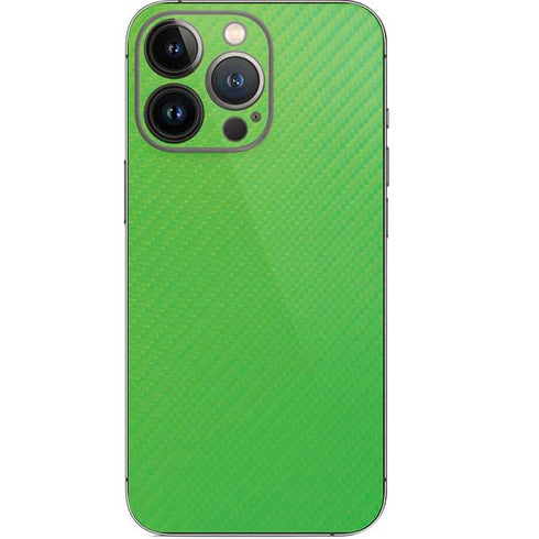 Green Carbon Fiber Specialty Material iPhone 13 Pro Skin