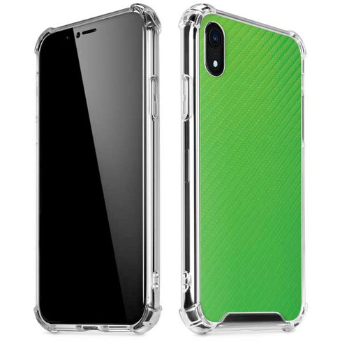 Green Carbon Fiber Specialty Texture Material iPhone XR Clear Case