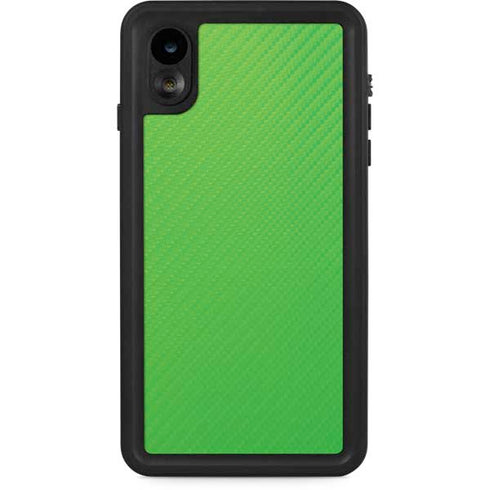 Green Carbon Fiber Specialty Material iPhone XR Waterproof Case