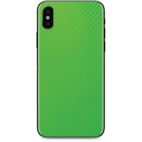 Green Carbon Fiber Specialty Material iPhone XS Max Skin