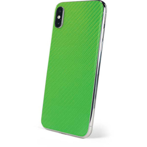Green Carbon Fiber Specialty Material iPhone XS Skin