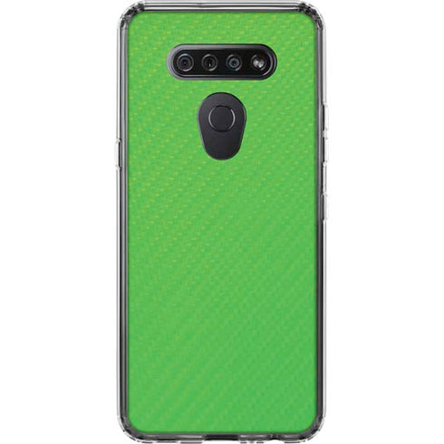 Green Carbon Fiber Specialty Texture Material LG K51/Q51 Clear Case