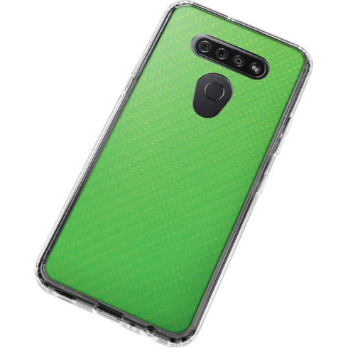 Green Carbon Fiber Specialty Texture Material LG K51/Q51 Clear Case