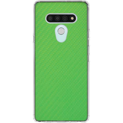 Green Carbon Fiber Specialty Texture Material LG Stylo 6 Clear Case