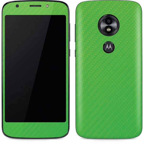 Green Carbon Fiber Specialty Material Moto E5 Play Skin