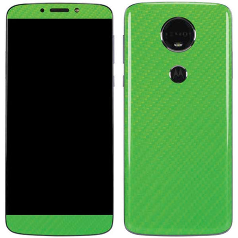 Green Carbon Fiber Specialty Material Moto E5 Plus Skin