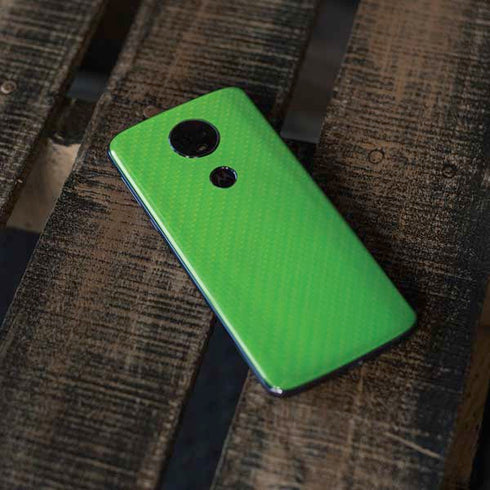 Green Carbon Fiber Specialty Material Moto E5 Plus Skin