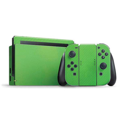 Green Carbon Fiber Specialty Material Nintendo Switch Bundle Skin