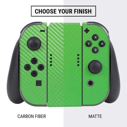 Green Carbon Fiber Specialty Material Nintendo Switch Bundle Skin