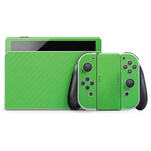 Green Carbon Fiber Specialty Material Nintendo Switch OLED (2021) Skin