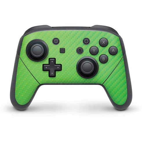 Green Carbon Fiber Specialty Material Nintendo Switch Pro Controller Skin