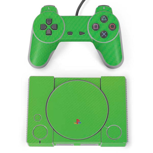 Green Carbon Fiber Specialty Material PlayStation Classic Bundle Skin