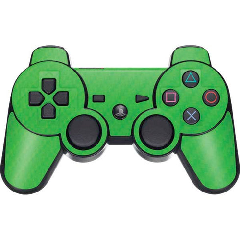 Green Carbon Fiber Specialty Material PS3 Dual Shock wireless controller Skin