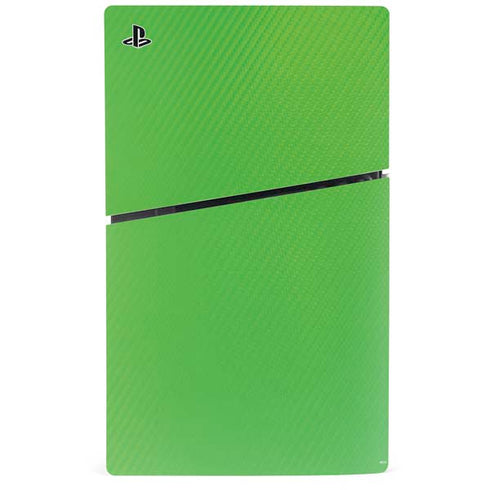 Green Carbon Fiber Specialty Texture Material PS5 Slim Disk Bundle Skin