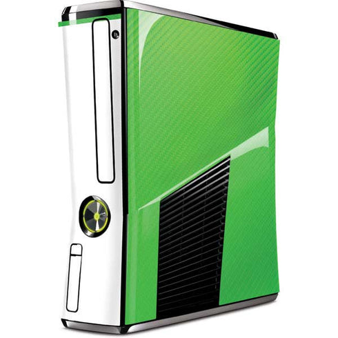 Green Carbon Fiber Specialty Material Xbox 360 Slim (2010) Skin