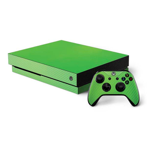 Green Carbon Fiber Specialty Material Xbox One X Bundle Skin