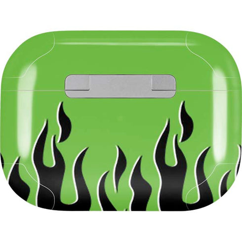 Green Flames Apple AirPods Pro Skin