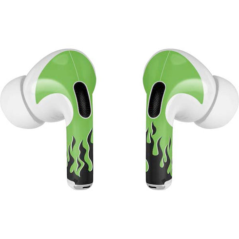 Green Flames Apple AirPods Pro Skin