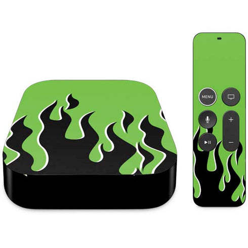 Green Flames Apple TV Skin