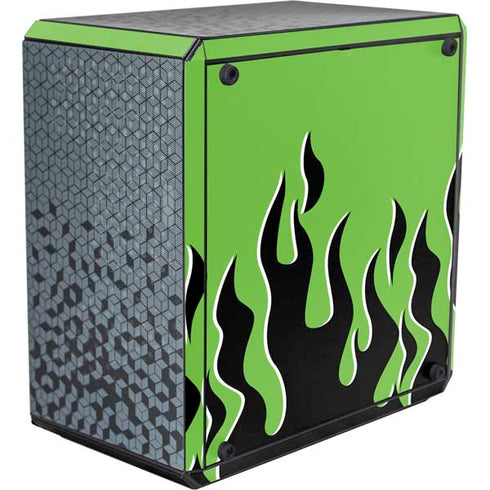 Green Flames Cooler Master MasterBox Q300L Mini Tower Skin