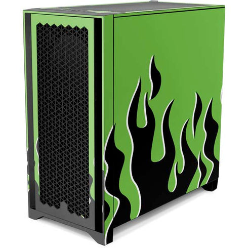 Green Flames Corsair 4000D Tempered Glass Mid-Tower ATX Case Skin