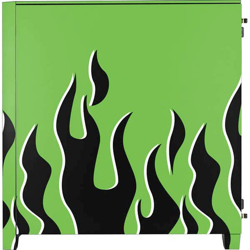 Green Flames Corsair 4000D Tempered Glass Mid-Tower ATX Case Skin