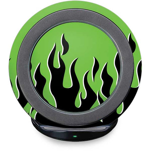 Green Flames Fast Charge Wireless Charging Stand Skin
