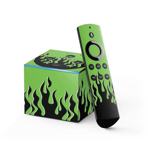 Green Flames Fire TV Cube Skin