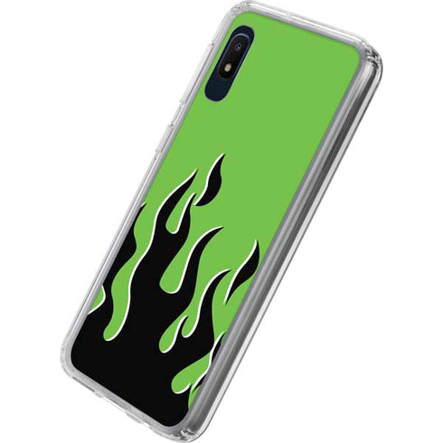 Green Flames Galaxy A10e Clear Case