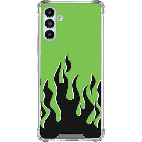 Green Flames Galaxy A13 5G Clear Case