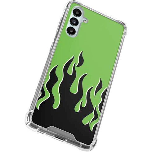 Green Flames Galaxy A15 5G Clear Case