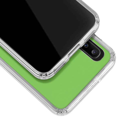 Green Flames Galaxy A20 Clear Case
