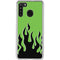 Green Flames Galaxy A21 Clear Case