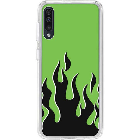 Green Flames Galaxy A50 Clear Case