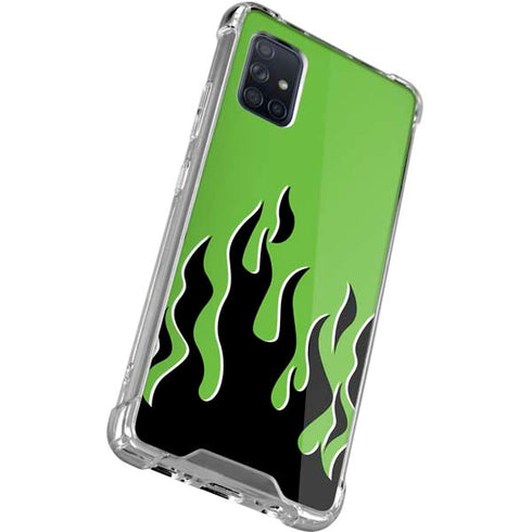 Green Flames Galaxy A51 5G Clear Case