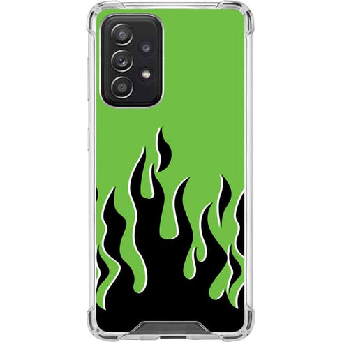 Green Flames Galaxy A52 5G Clear Case