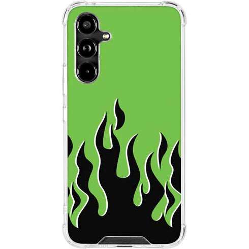 Green Flames Galaxy A54 5G Clear Case