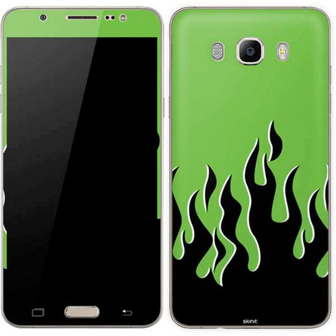 Green Flames Galaxy J7 Skin