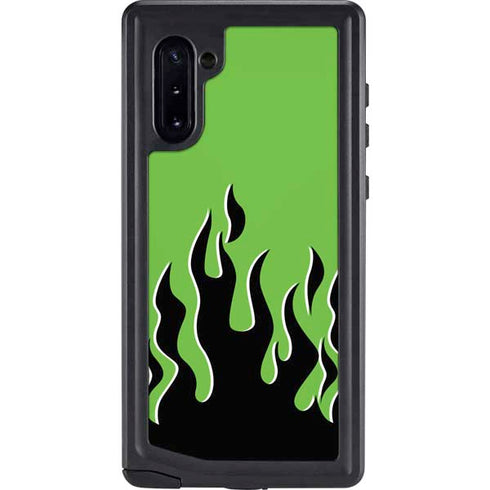 Green Flames Galaxy Note 10 Waterproof Case