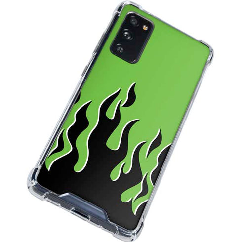 Green Flames Galaxy S20 FE Clear Case